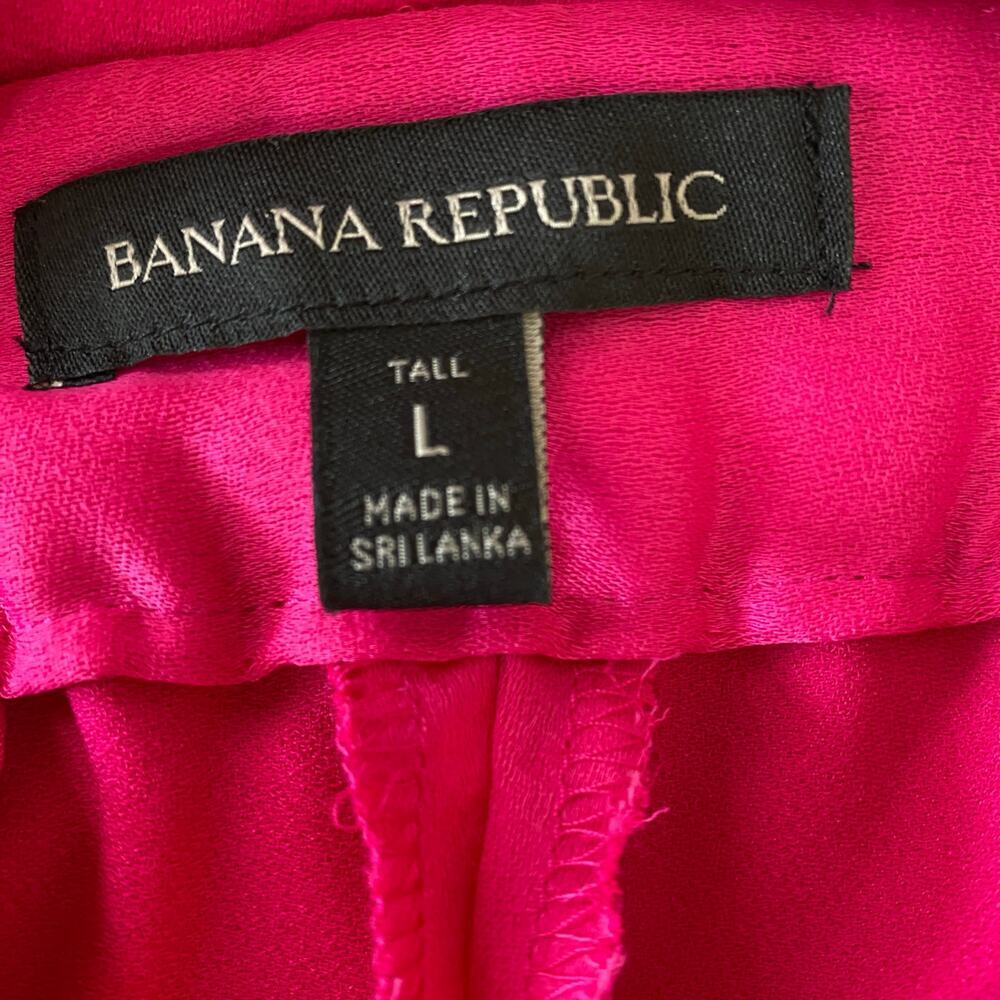 Banana Republic Satin Wide Leg Pants Pink LT Tall 34” Inseam - Picture 12 of 16